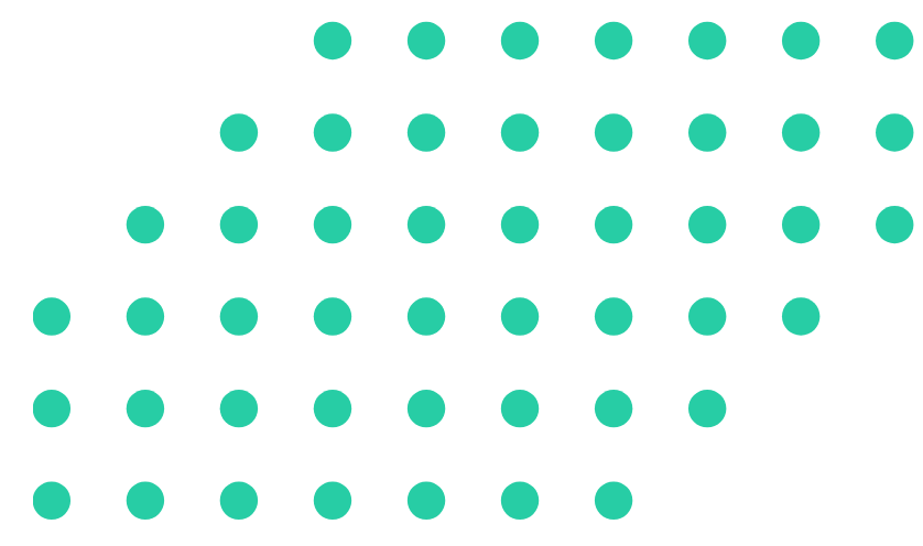 A grid pattern of teal-colored circles. The circles are evenly spaced and arranged in a regular grid pattern, filling the entire image.